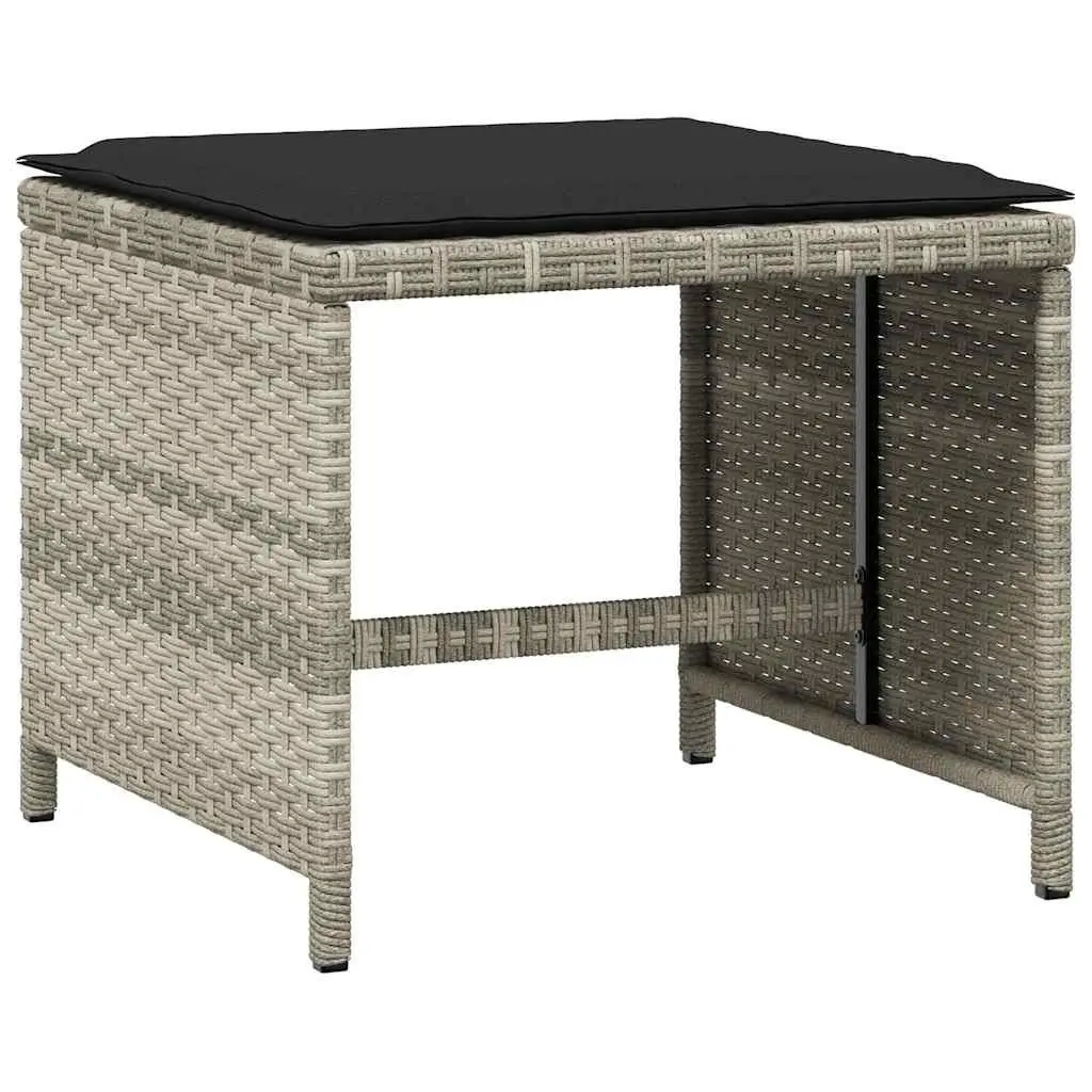 9 Piece Outdoor Garden Dining Set Grey Poly Rattan Patio Table Chairs Cushions