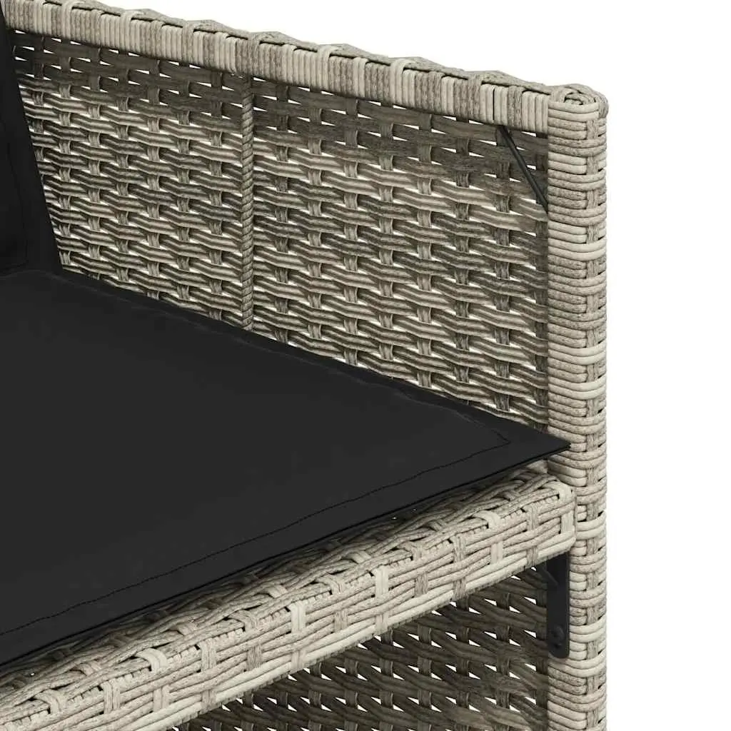 9 Piece Outdoor Garden Dining Set Grey Poly Rattan Patio Table Chairs Cushions
