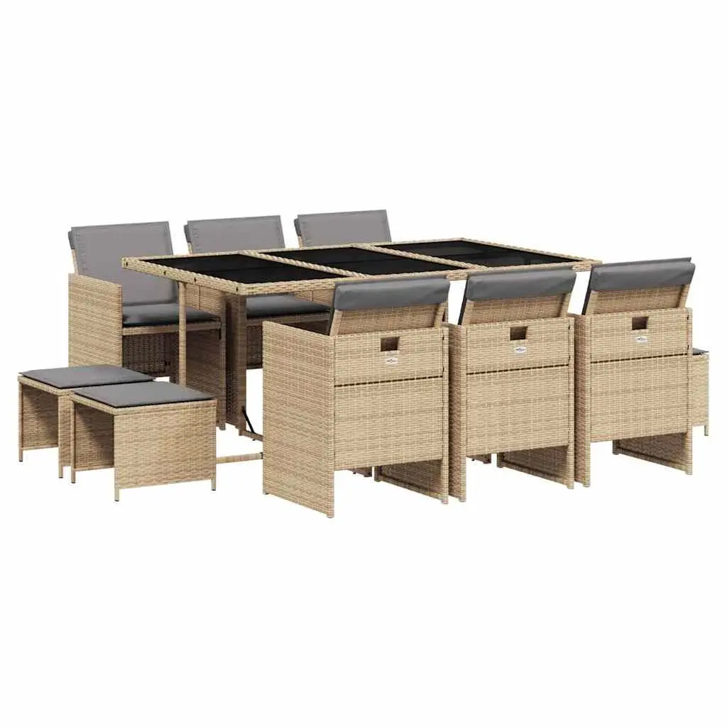 11-Piece Garden Dining Set with Cushions