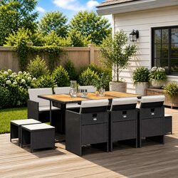 Ideal 11 Piece Dining Set for Your Outdoor Gatherings