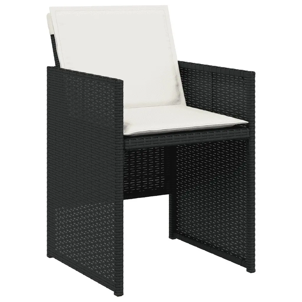 13 Piece Garden Dining Set Outdoor Patio Furniture Black Poly Rattan with