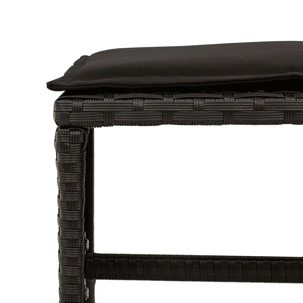 13 Piece Outdoor Dining Set Garden Furniture Black Poly Rattan with Cushions