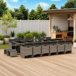 Practical 17 Piece Dining Set for Outdoor Use