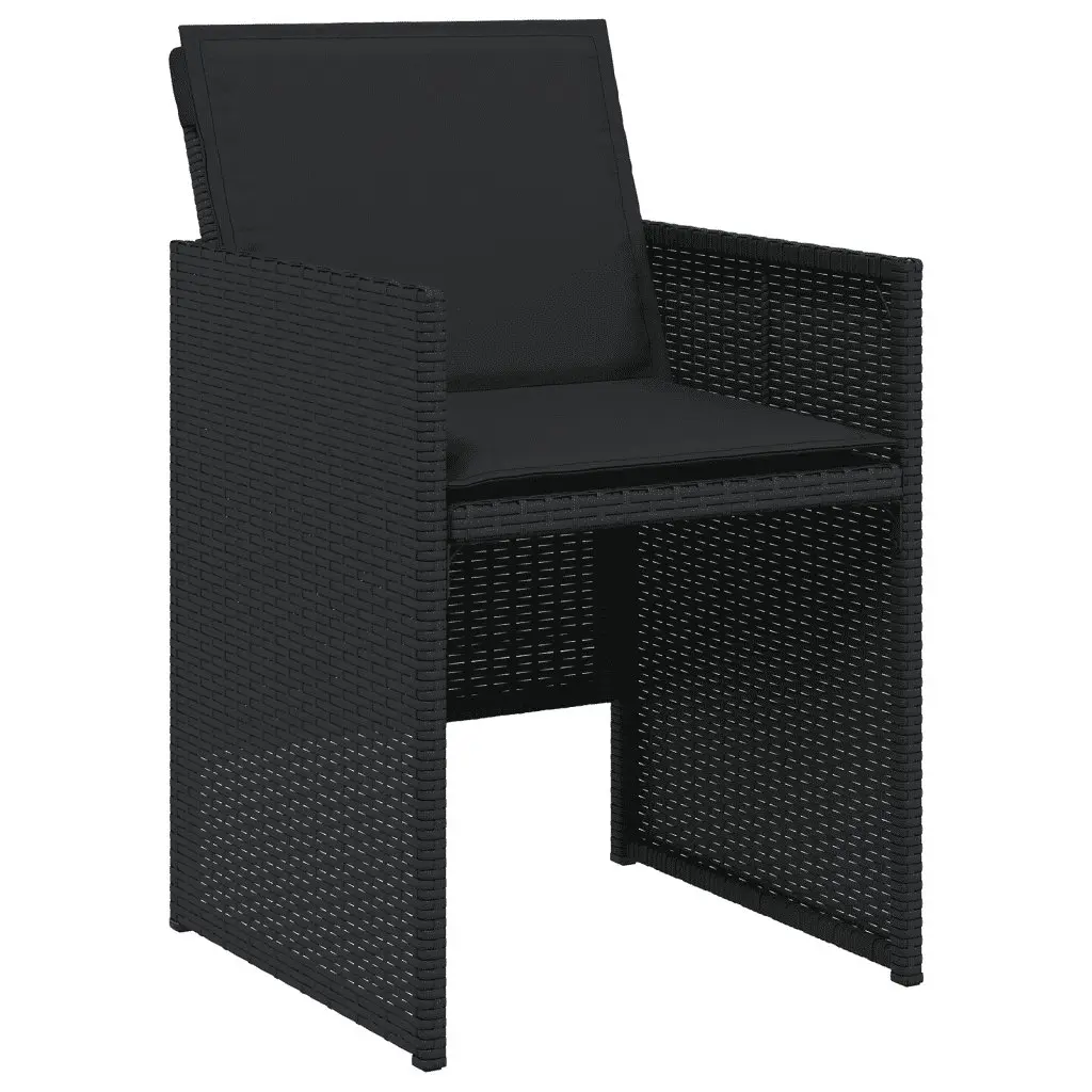 Garden Dining Set 9 Piece Outdoor Furniture Black Poly Rattan Chairs Table