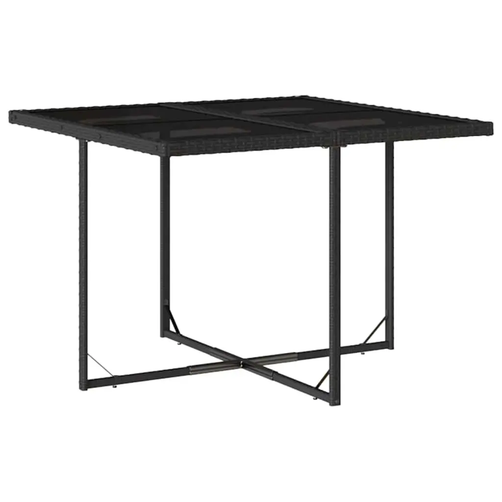 Garden Dining Set 9 Piece Outdoor Furniture Black Poly Rattan Chairs Table