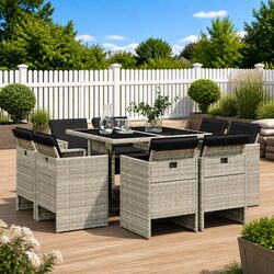 9 Piece Garden Dining Set for Outdoor Relaxation and Dining