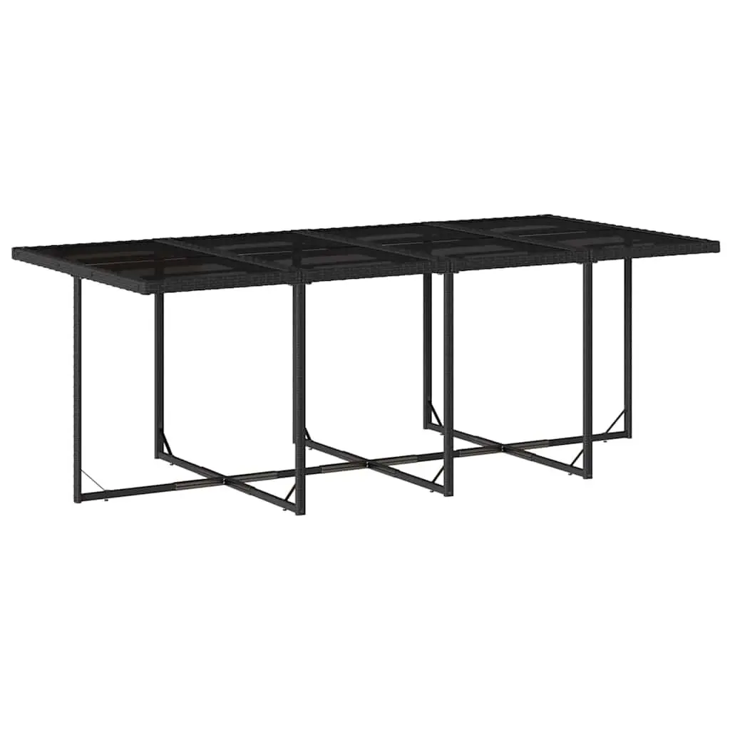 Black Poly Rattan Garden Dining Set 13 Piece Outdoor Furniture with Cushions