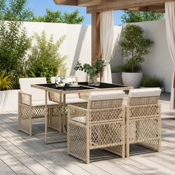 Versatile 5-Piece Outdoor Dining Set with Cushions