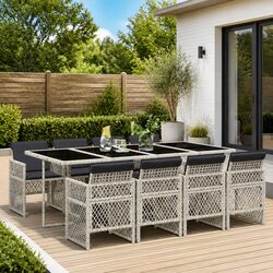 Practical 9 Piece Garden Dining Set for Any Outdoor Area