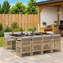 Perfectly Designed 9-Piece Dining Set for Any Outdoor Area