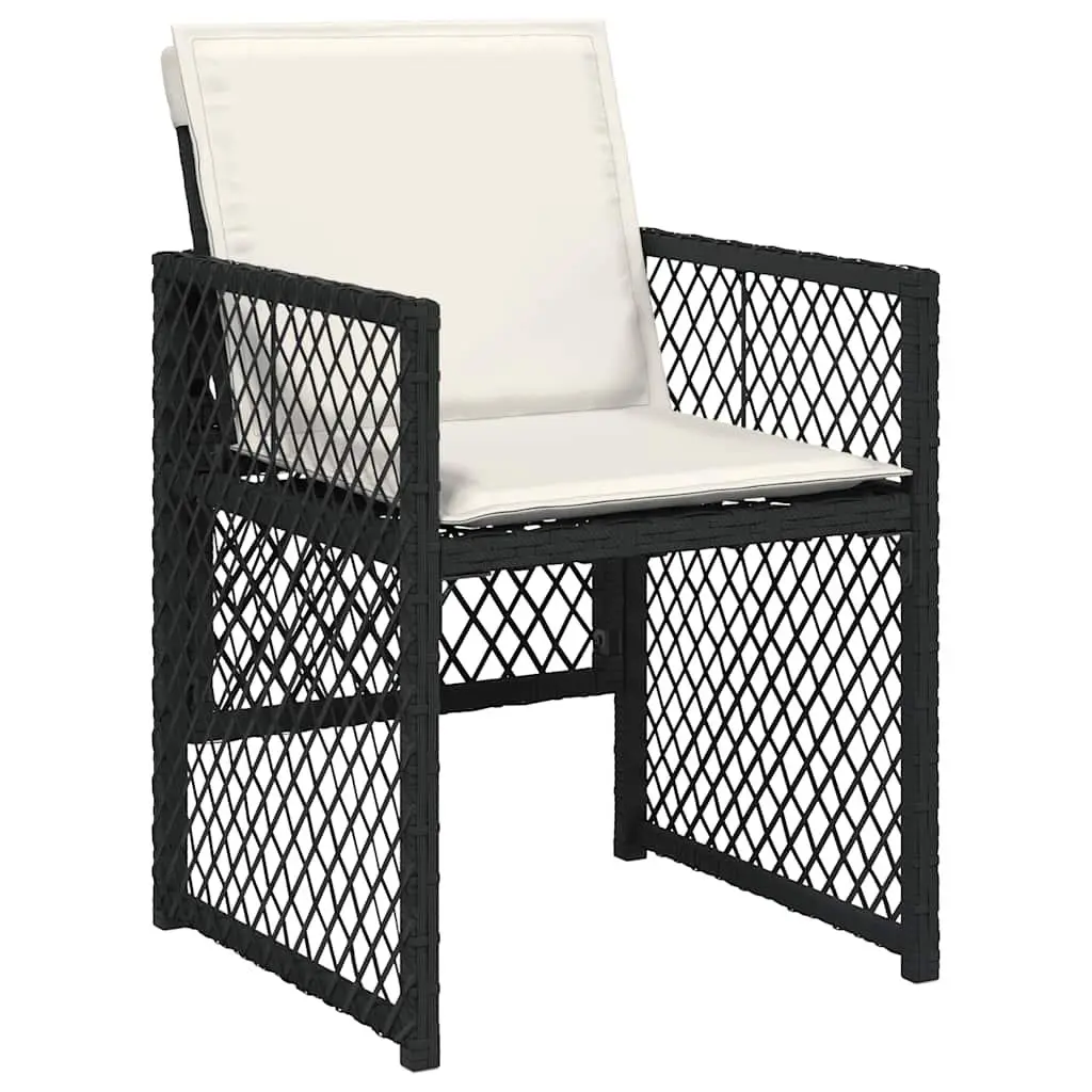 Outdoor Dining Set PE Rattan 9 Piece Garden Furniture Black Table Chairs