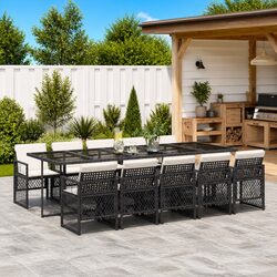 Practical 11 Piece Dining Set for Outdoor Use