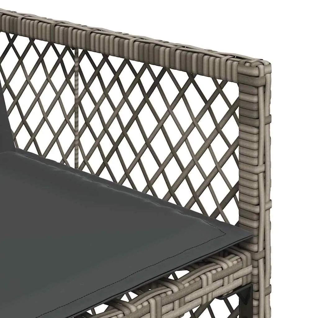 Garden Dining Set 11 Piece Grey PE Rattan Tempered Glass