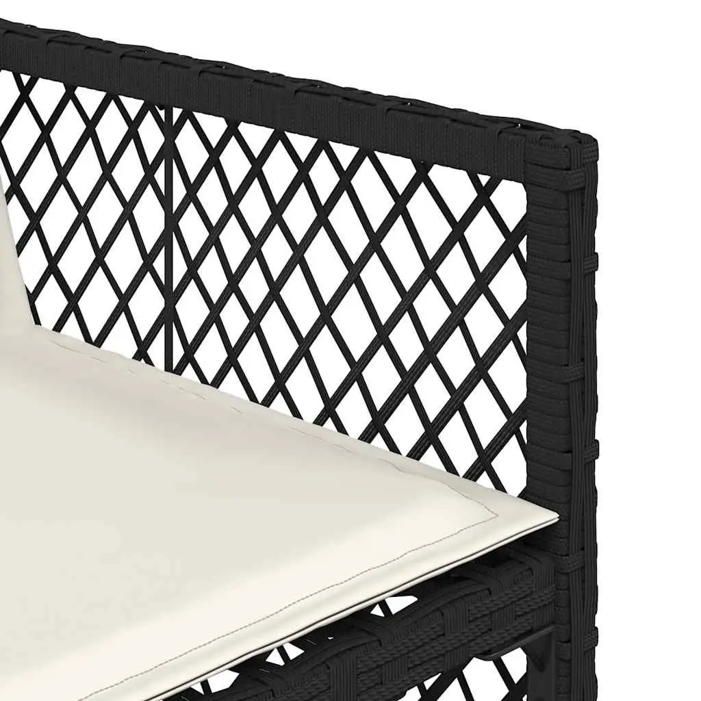 Outdoor Dining Set 9 Piece PE Poly Rattan Cushions Table Black