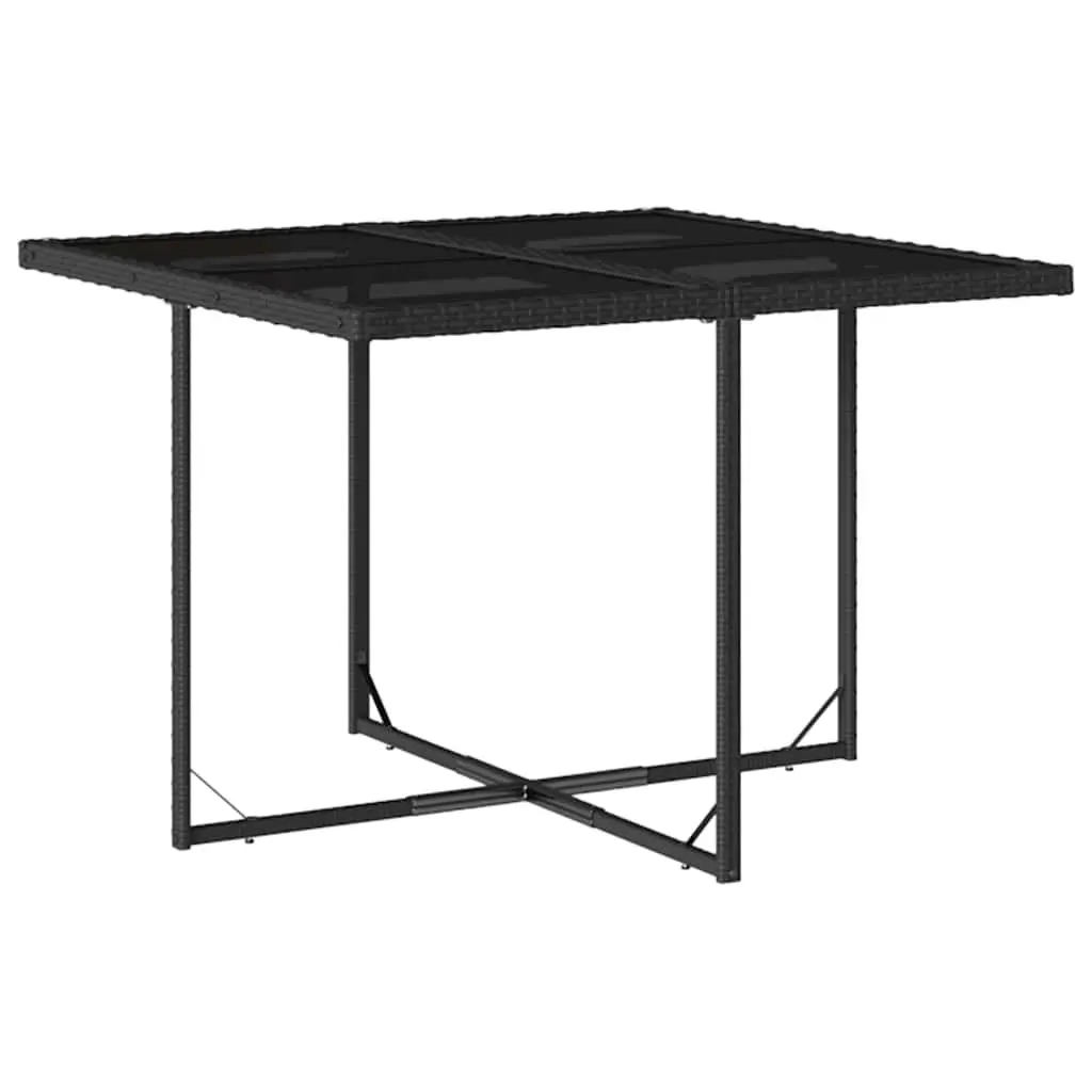 9 Piece Outdoor Dining Set Poly Rattan Cushioned Patio Furniture Black