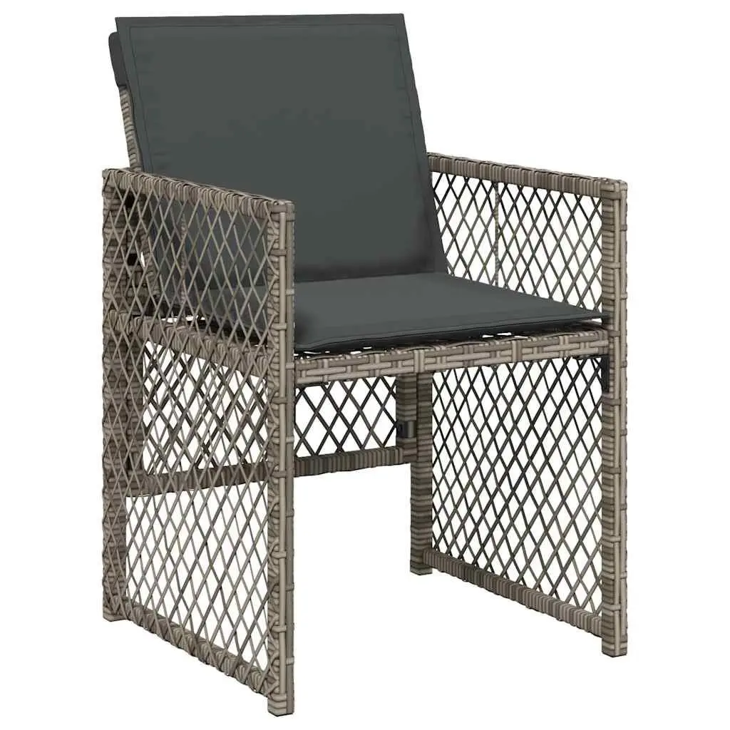 Garden Dining Set 9 Piece PE Rattan Acacia Wood Table Chairs Grey