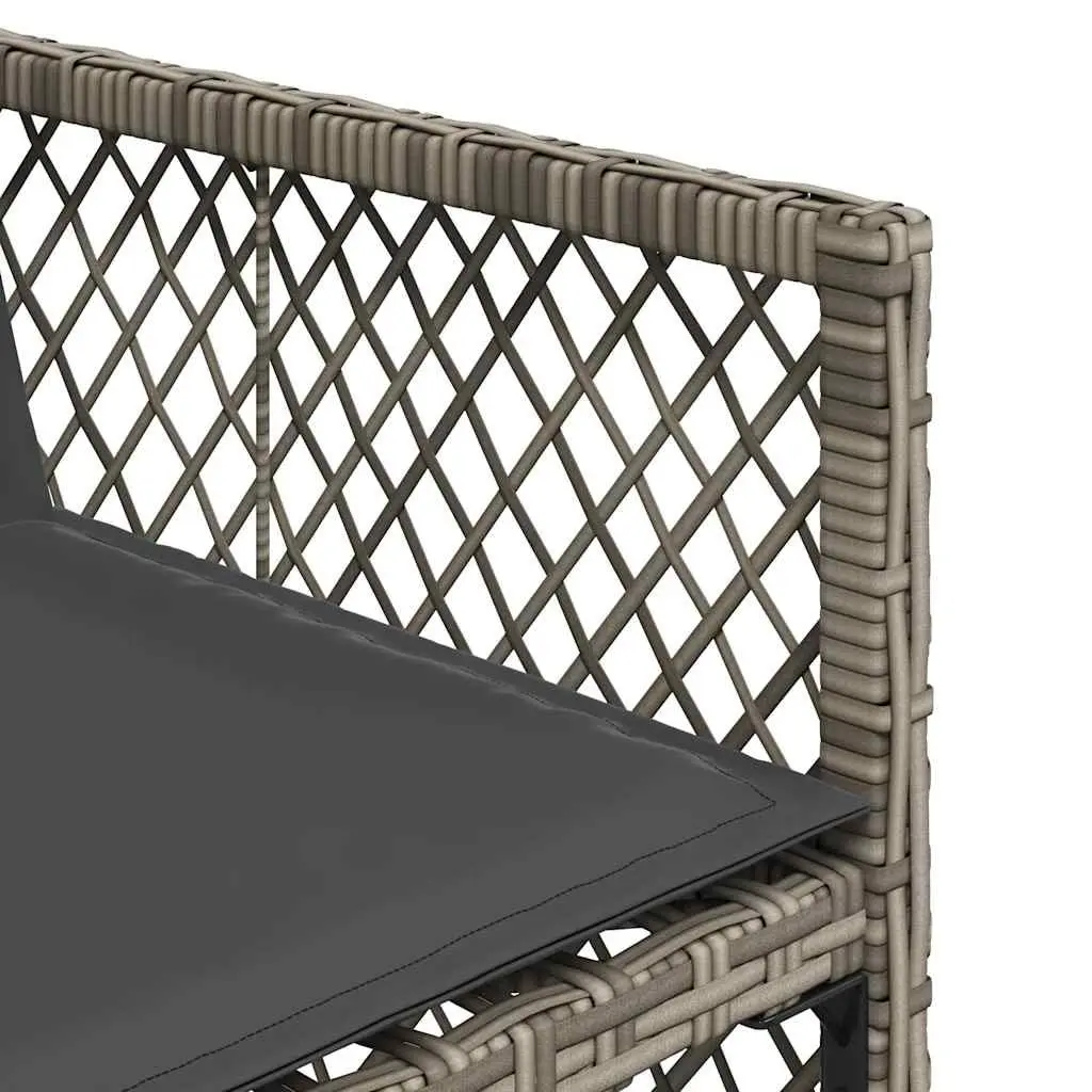 Garden Dining Set 9 Piece PE Rattan Acacia Wood Table Chairs Grey
