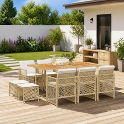 Functional 11 Piece Outdoor Dining Set for Any Garden Space