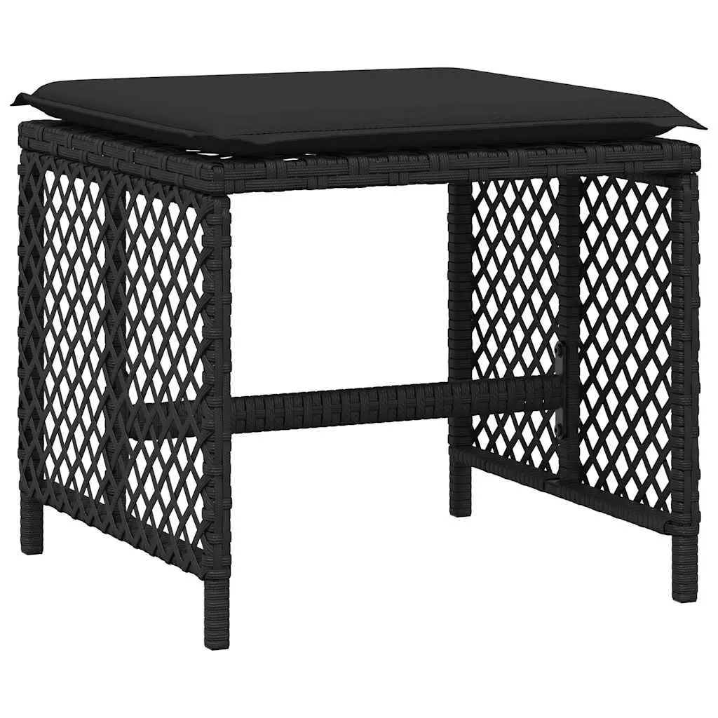 Garden Dining Set 13 Piece PE Rattan Outdoor Furniture Patio Table Chairs Cushions Black