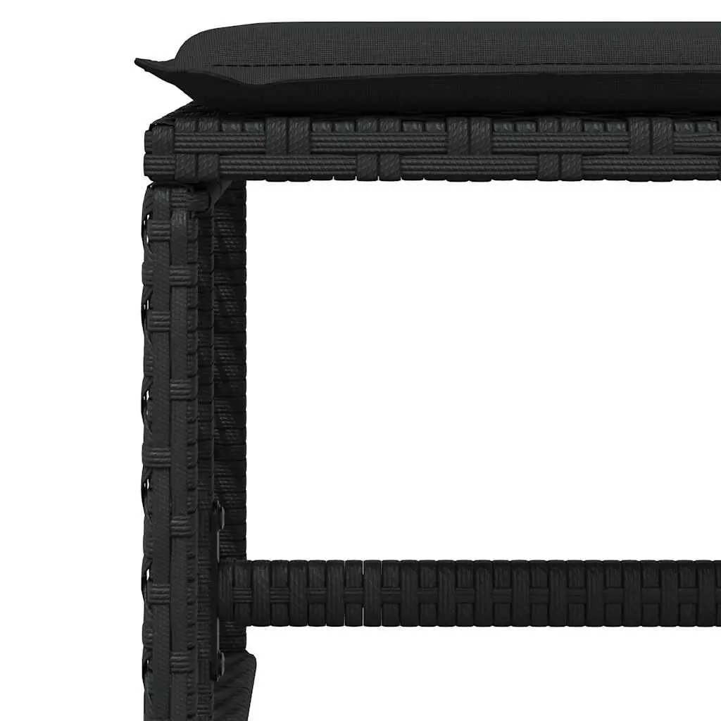 Garden Dining Set 13 Piece PE Rattan Outdoor Furniture Patio Table Chairs Cushions Black