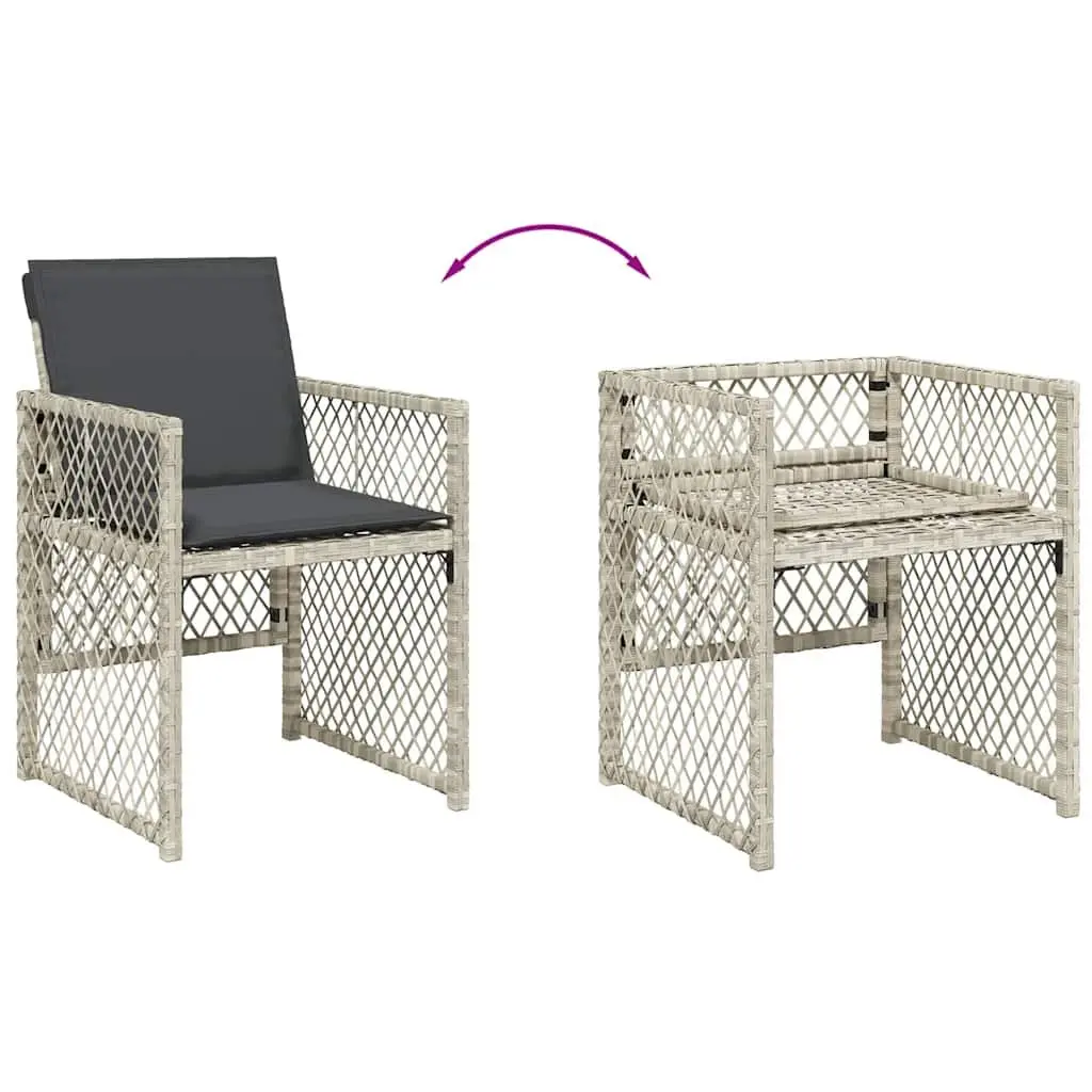 Garden Dining Set 13 Piece PE Rattan Outdoor Furniture Grey Patio Table