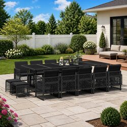 Practical 15 Piece Dining Set for Outdoor Entertaining