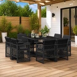 Versatile 9 Piece Dining Set Ideal for Various Outdoor Spaces