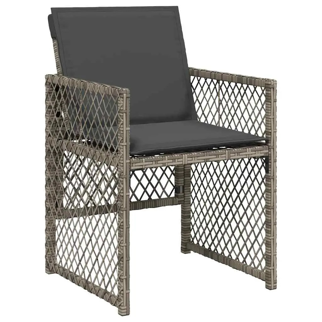 Garden Dining Set 9 Piece Grey Poly Rattan Outdoor Furniture Patio Table Chairs