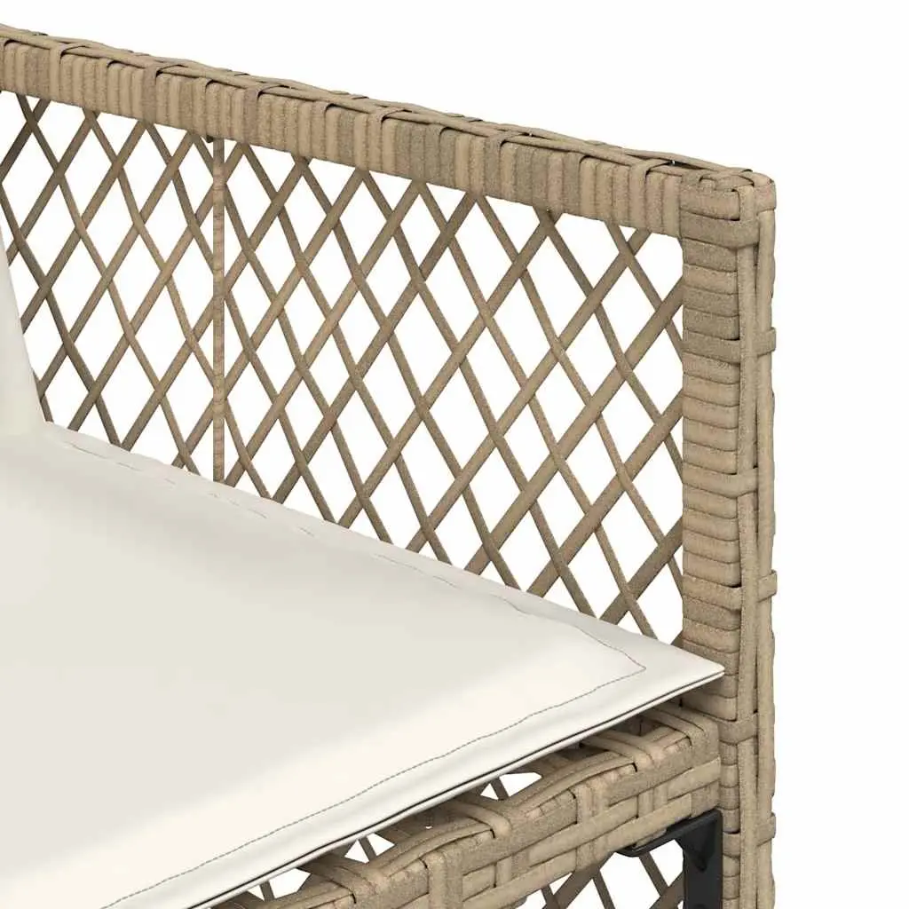 Garden Dining Set 9 Piece Outdoor Furniture Beige Poly Rattan Chairs Table