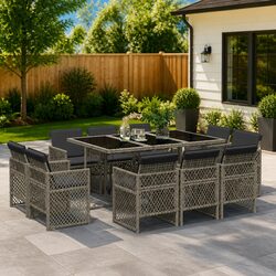 Practical 11-Piece Dining Set for Outdoor Living