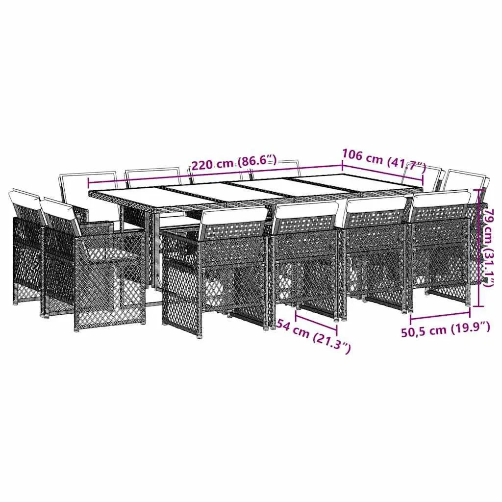 13-Piece Dining Set for Garden Gatherings
