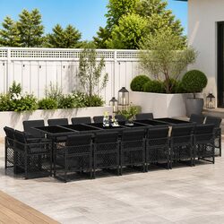 Practical 17-Piece Garden Dining Set for Outdoor Use