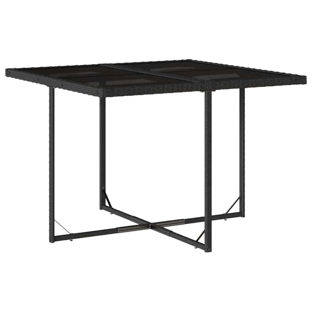 5 Piece Garden Dining Set Poly Rattan Black Outdoor Patio Table Chairs Cushions