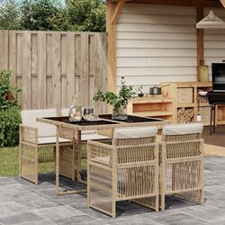 Compact Outdoor Dining Set with Cushioned Chairs