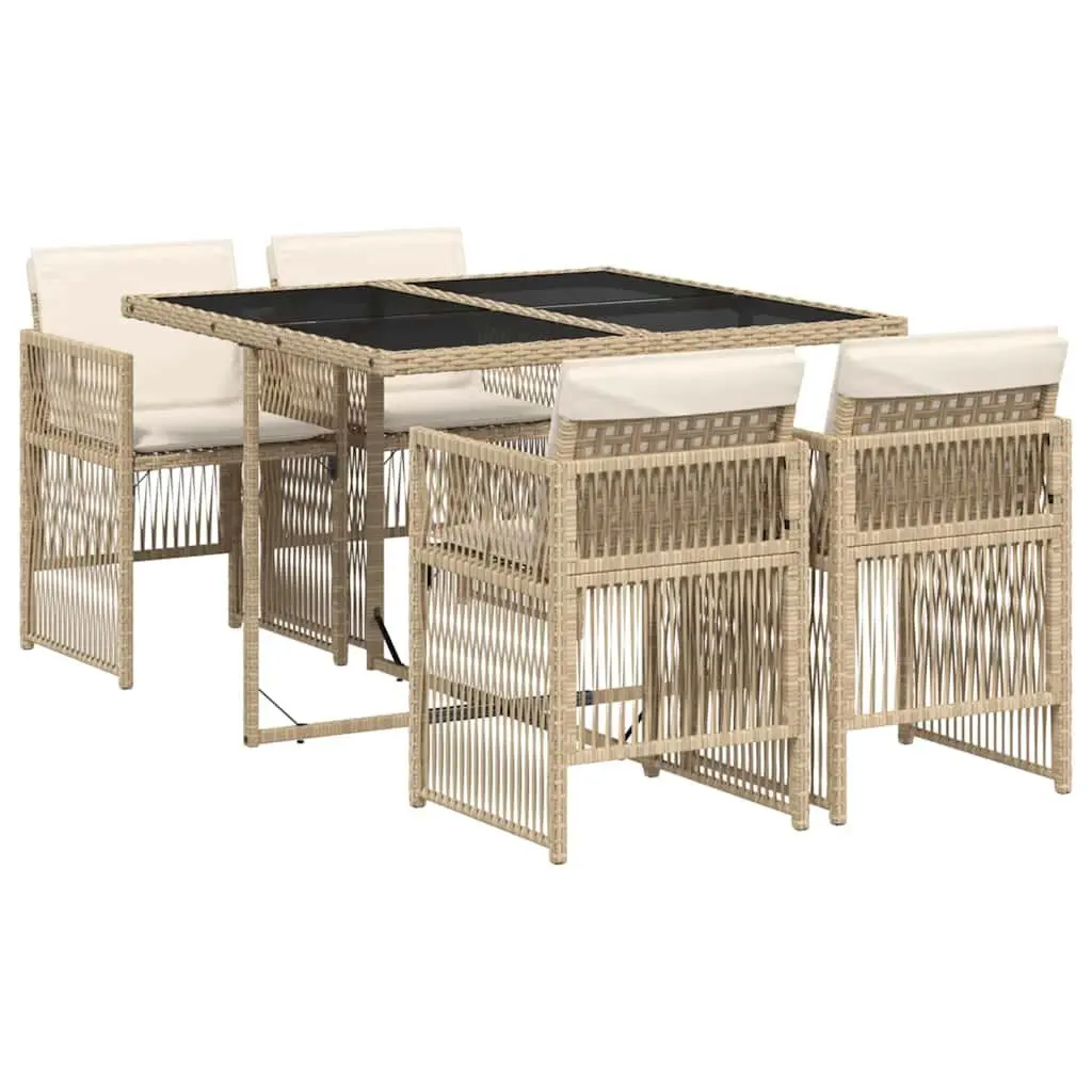 Outdoor Dining Set with Cushioned Chairs