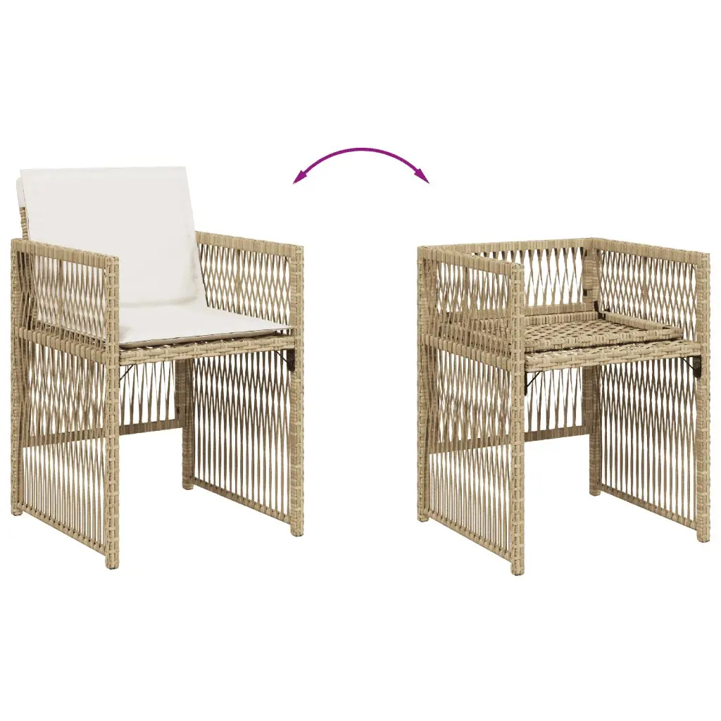 Outdoor Dining Set with Cushioned Chairs
