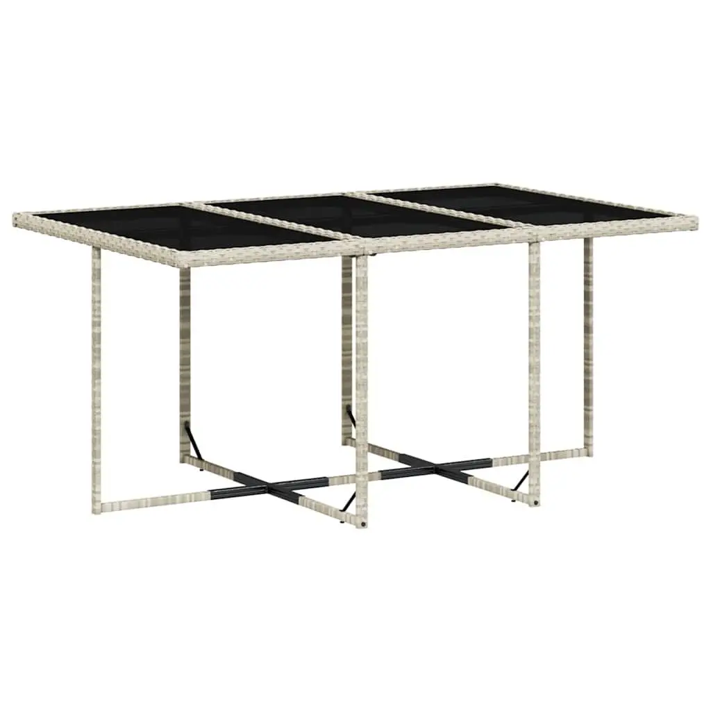 7 Piece Garden Dining Set Grey Poly Rattan Outdoor Furniture Patio Table Chairs