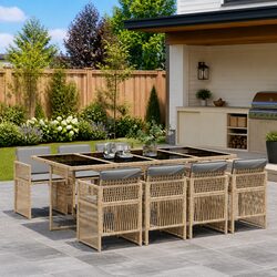Versatile 9 Piece Outdoor Dining Set for Your Space