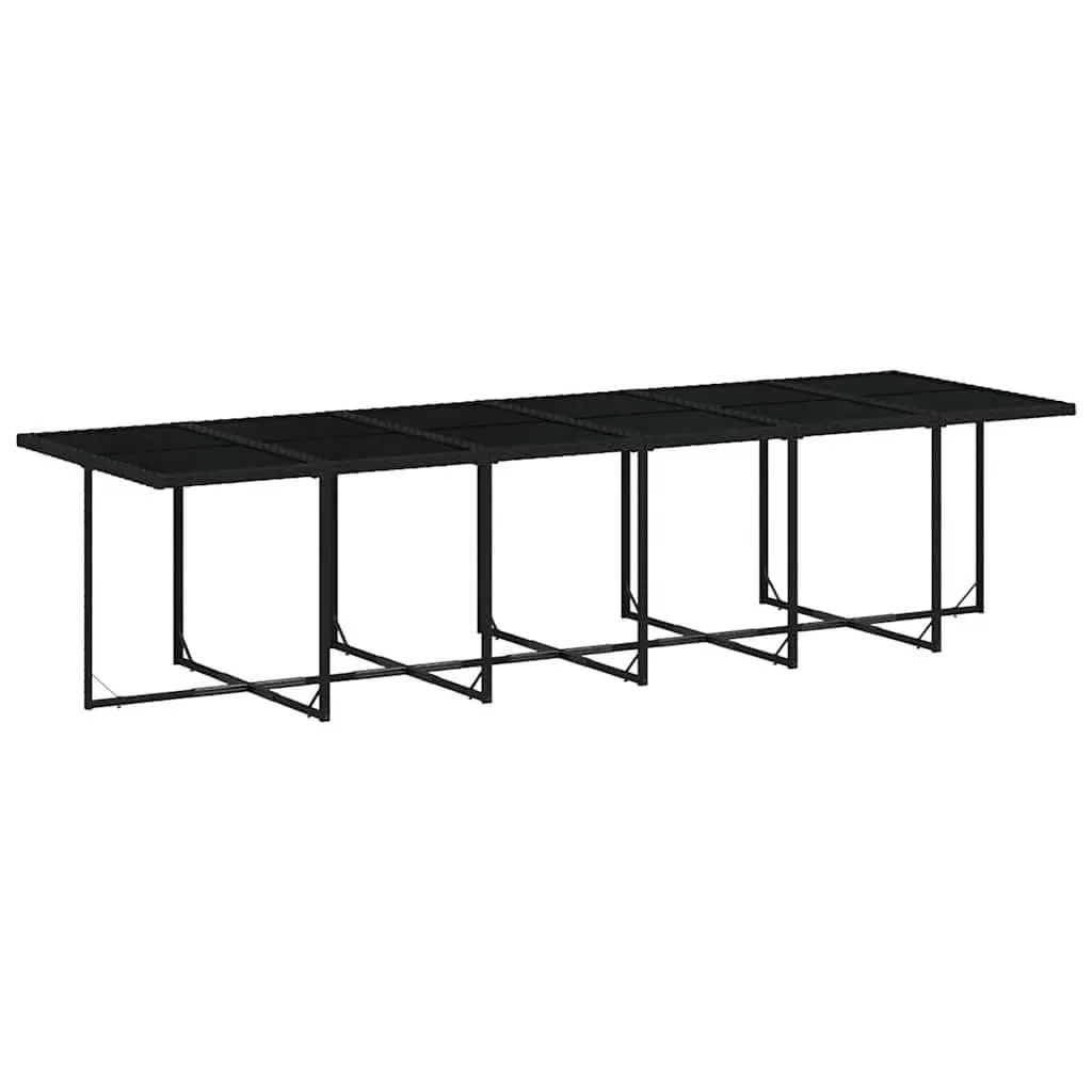 Garden Dining Set 13 Piece PE Rattan Outdoor Furniture Black Chairs Table