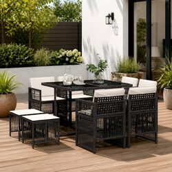 Perfectly Suited for Your Patio: 9 Piece Garden Dining Set