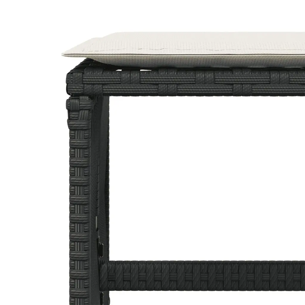 9 Piece Garden Dining Set Black Poly Rattan Outdoor Patio Furniture with