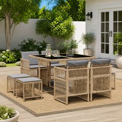 Practical 9-Piece Garden Dining Set for Your Home