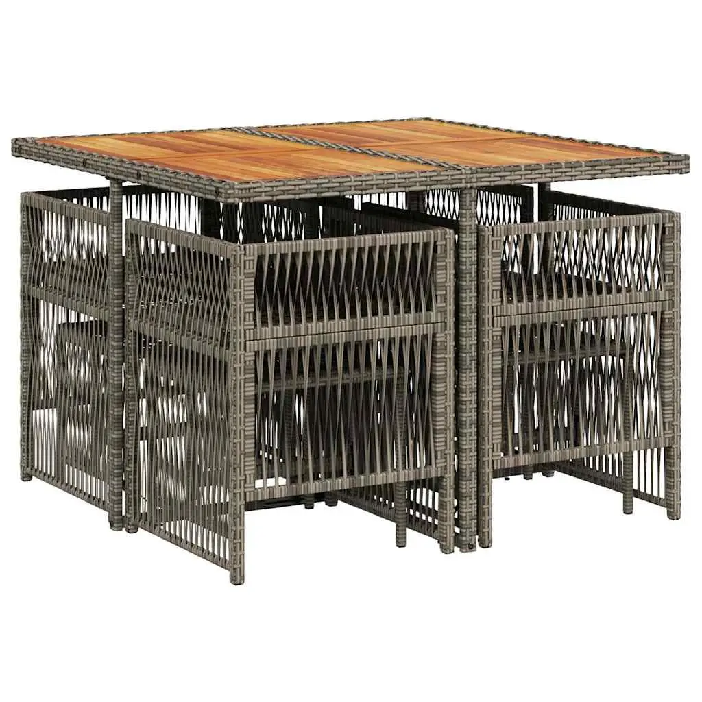 9 Piece Garden Dining Set for Outdoor Use