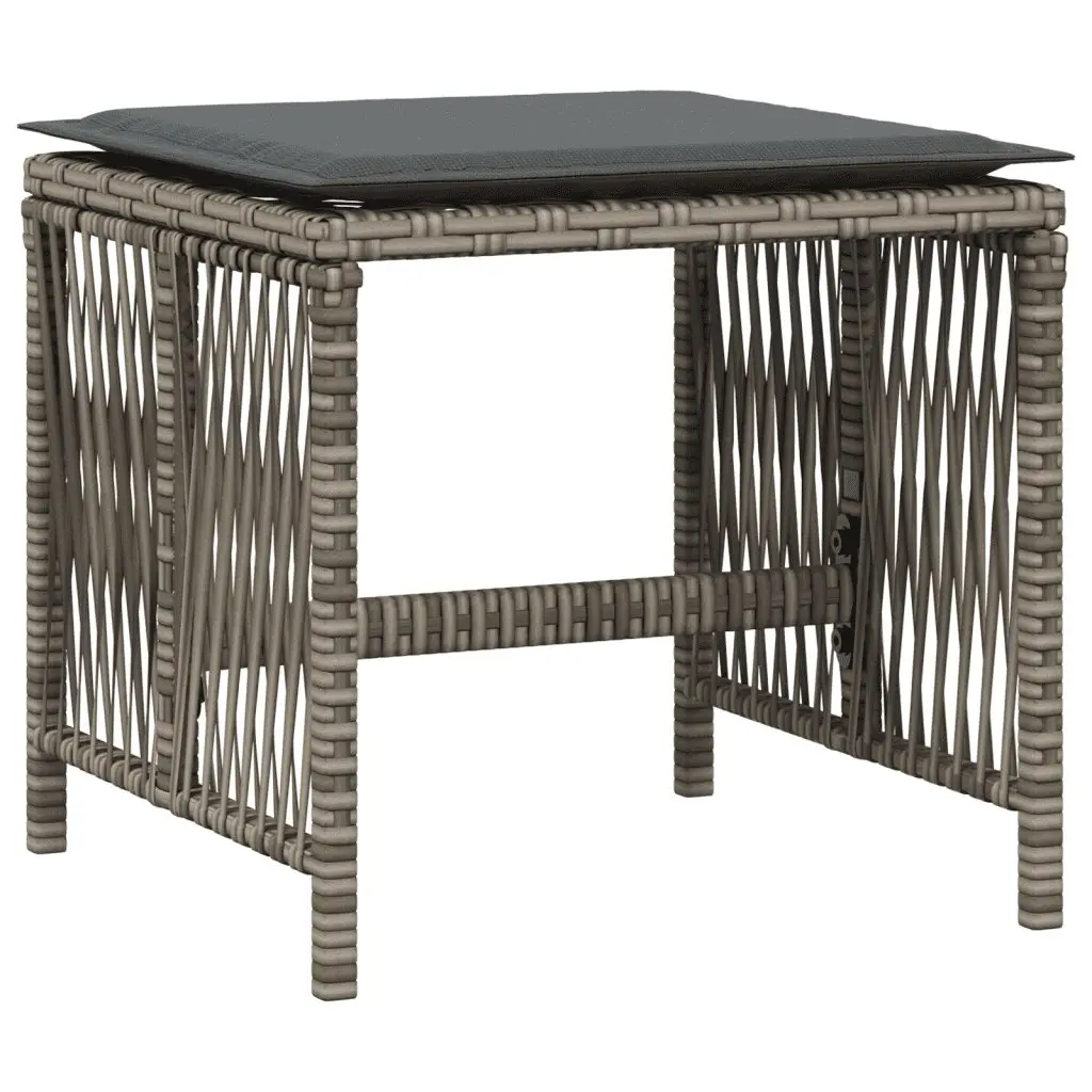 13 Piece Garden Dining Set Grey Poly Rattan Outdoor Furniture with Cushions