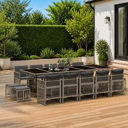 15 Piece Garden Dining Set for Relaxing Outdoors