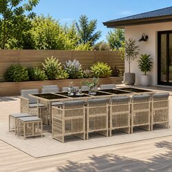 Practical 15-Piece Dining Set for Your Outdoor Areas