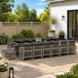 Practical 17 Piece Dining Set for Outdoor Use
