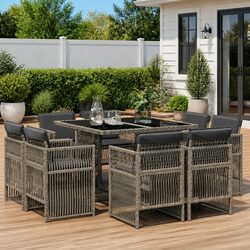 Practical 9 Piece Dining Set for Every Outdoor Occasion