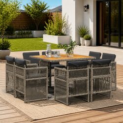 Versatile 9-Piece Outdoor Dining Set for Any Space