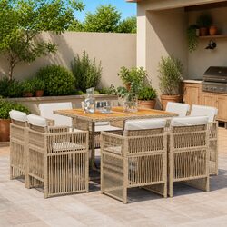 Ideal 9 Piece Set for Your Garden Dining Needs